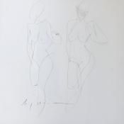 two figures, graphite