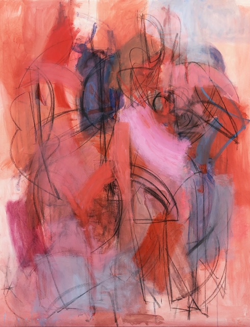 two figures, red